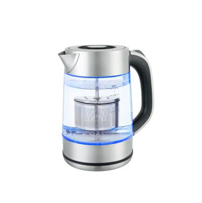 China 360 Degree Glass Electric Tea Kettle Water Kettle Low Rotation Glass Electric Quick Teapot Kitchen Appliances for sale