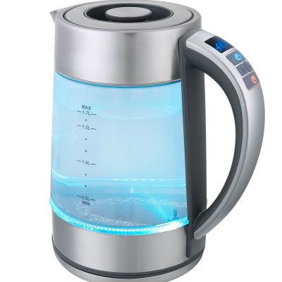 China Teapot 360 Electric Kettle 2021 1.7 Degree Kitchen Kettle Low Rotation Digital Glass Smart Adjustable Temperature for sale