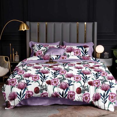 China Shrink-Resistant 100% Polyester Microfiber Fabric Floral Printed Bed Sheet Set Use Fabric Peach Skin Brush Cloth for sale