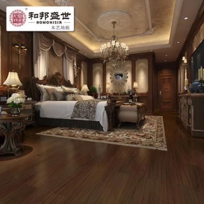 China The Commercia& Household Black Walnut Waterproof Engineered Smooth Wood Flooring for sale