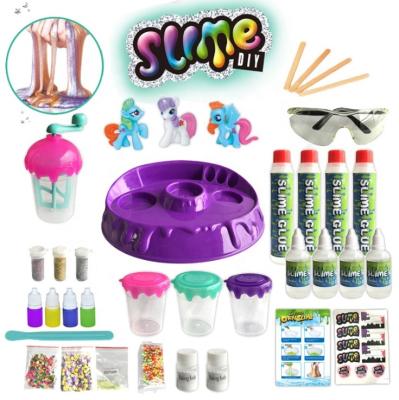 China Diy Soft Homemade Scientific Mud Set Squeeze Make Fluffy Clean Mud Making Kit For Kids for sale