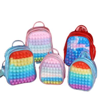 China POP Backpack Push Bubble Busy Person Eco-friendly Material Toys Relaxing Toy Antistress Soft Schoolbag For Kids Student for sale