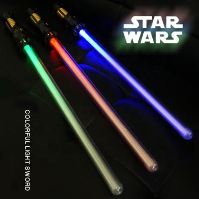 China High quality cheap 65cm led flashing module 7 lightsaber colorful noise flashing star lights fight laser sword for kid for sale