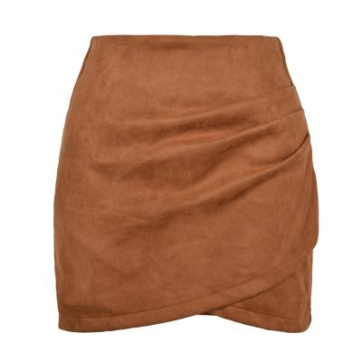 China Factory Wholesale Custom Breathable High Quality Short Skirt For Women Girls Ladies Casual Suede Party Evening Sexy Pleated Skirt for sale