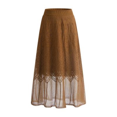 China Factory Anti-static Women's Skirt Hollow Out High Quality Uniform Waist Long Skirts Custom Wholesale Casual Ladies Leisure Girls for sale