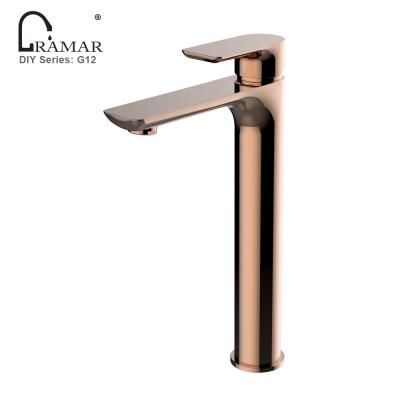 China Contemporary Sanitary Ware Set Classic Matte Black Face Hand Wash Metal Tall Basin Faucet for sale