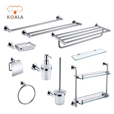 China Eco-friendly Sustainable Cheap Home Toiletries Stainless Steel Classic Hotel Bathroom Accessory Set for sale