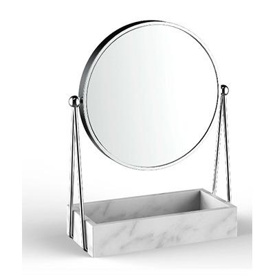 China Desktop Magnifying Mirror, Resin Mirror 360 Degree Portable Adjustable Table Desk Bathroom Salon Shaving Makeup Mirror for sale