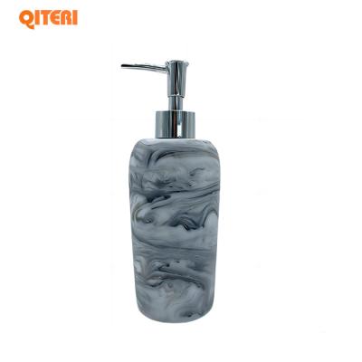 China Factory Manufacturer Luxury Marble Polyresin Bathroom Liquid Soap Dispenser Viable Bottle for sale