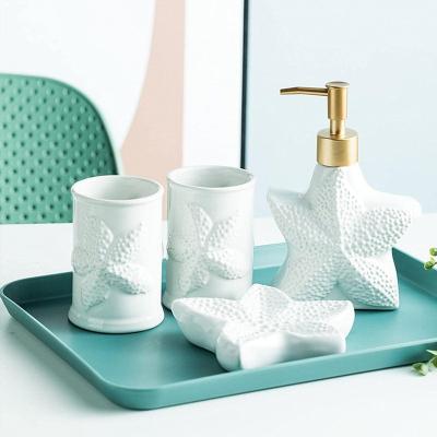 China Starfish Sustainable Style Luxury Bathroom Accessories With Toothbrush Dispenser Hot In Southeast Asia for sale