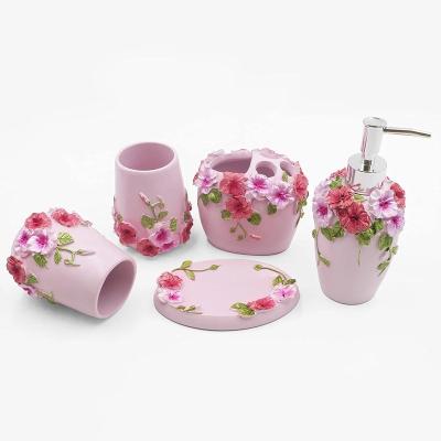 China Sustainable Rose Flower Toilet Bathroom WC Accessories Handmade Roses for sale