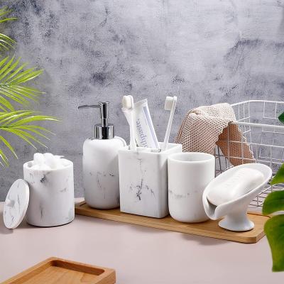 China Professional Sustainable Supplier Bathroom Resin Bathroom Accessories Set For Home And Hotel Bathroom Products for sale