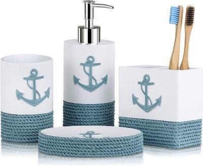 China Viable Blue Pirate Ship Hotel Bathroom Accessories Luxury Soap Bottle Customized Size And Color OEM New for sale