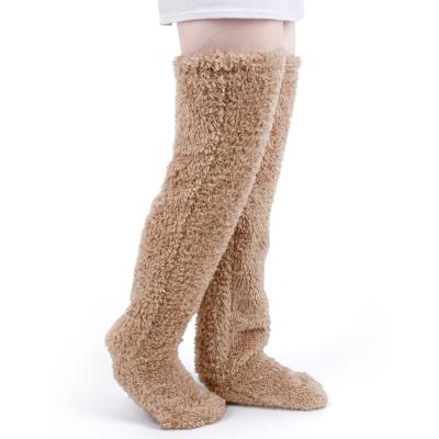 China High Warm Thermal High Fuzzy Trample Feet Socks Fashion Comfortable Over The Knee High Quality Wholesale Breathable Women for sale