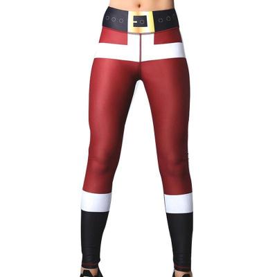 China 2021 New Breathable Christmas Custom Printed Breathable Free Size High Waist Leggings Women Butt Lift Yoga Pants for sale