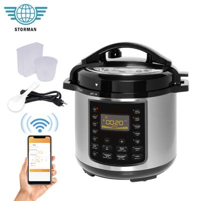 China 1000W 6L High Quality Hotel Rice Soup Stainless Steel Lid Electric High Pressure Cooker and Control Panel Chamber for sale