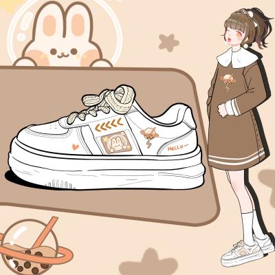 China Fashion Trend Kawaii Shoes Sweet Girls Students White Platform Sneakers Tennis Female Women Chunky Sports Trainers Breathable for sale