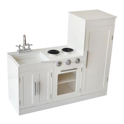 China Classic Kitchen Kids Kitchen LARGE Wooden Milk White Kitchen Play Set Clever Cooking Furniture for sale