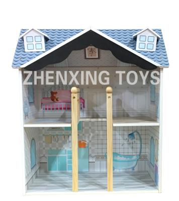 China Gray Roof Mini Wooden Doll's Room, Wooden Doll's Room Toy 40*30*60cm for sale