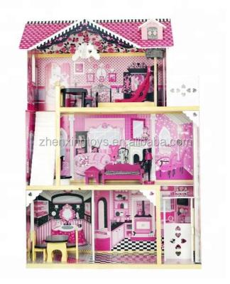 China HOT DIY Large TOY Dollhouse , Classic Purple And Black Wooden Play House for sale