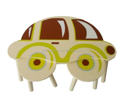 China Eco - Friendly Car Wheel Design Separately Kids Wooden Table And Chairs for sale