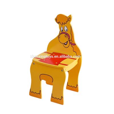 China Kindergarten Wooden Cartoon Wooden Horse Shaped Chair for sale