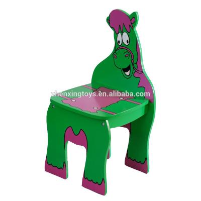 China Cartoon zebra wood wooden chair and wooden stool for kindergarten for sale