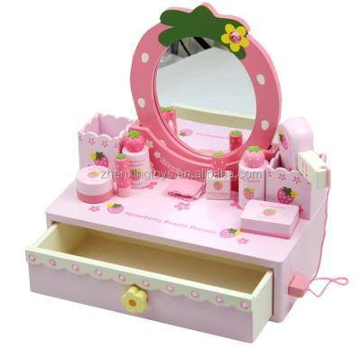 China PANEL Strawberry Design Wooden Kids Mini Vanity Kids Dressing Table for sale