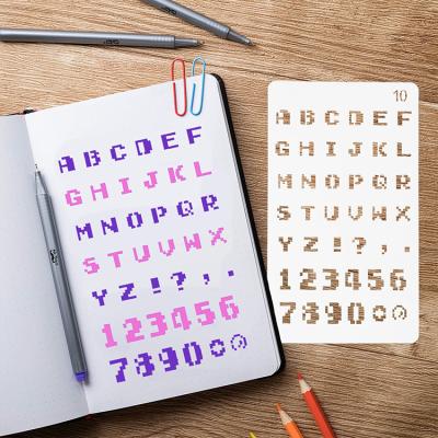 China Amazon Temporary Hot Sale Letter Stencils 16 Pack Eco-Friendly Reusable 4 x 7 Inch PET Alphabet Stenciling Lettering Alphabet Stencil for sale