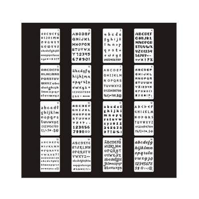 China Waterproof 16 Pack 4 x 7 inch Alphabet Letter Stencil Bullet Lettering Stencils for sale