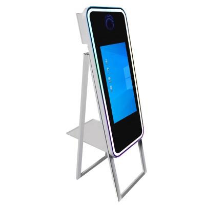 China Metal Case + Tempered Glass Panel Selfie Mirror Photo Booth Portable Photo Booth with Small Camera and Computer Photo Booth for sale