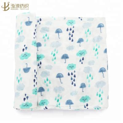 China PORTABLE Rainy Day Bamboo Muslin Watercolor Baby Wrap for sale