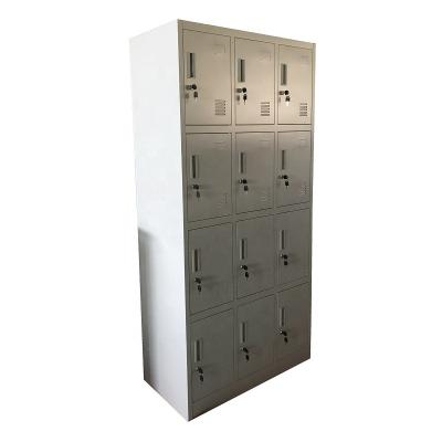 China Dismantled Heavy Duty Clothes Flat Pack Office 12 Door Student Storage Locker Cabinet Student Wardrobe With Lock For Public School for sale