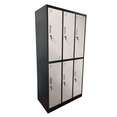 China Industrial Steel 6 Compartment Locker 6 Door Metal Storage Locker Manufacturers China for sale