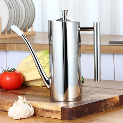 China High Quality Stainless Steel Cruet Kitchen Viable Oil Jar Food Container Customized Logo Multifunctional Round Oil Bottle for sale