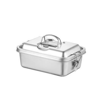 China Freshness Preservation Custom Kids Double Layers 304 Bento Box With Compartments Metal Lunch Box Stainless Steel for sale