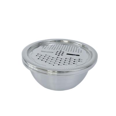 China Sustainable Multi-function Grater colander and bowls set 3pcs Grater set metal Basin for sale