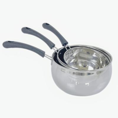 China Sustainable 304 Stainless Steel single handlecookware set milk pot soup pot with lid for sale