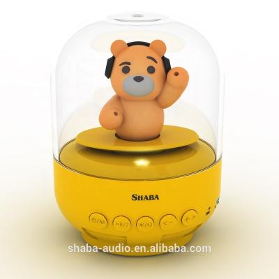 China No Mini Extra Bass Speaker Cute HD Wireless Karaoke Stereo Sound Rotating Doll Voice Interaction Play Toy Speaker for Wholesale for sale