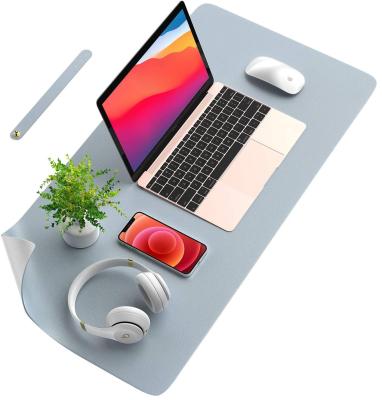 China Viable Double-Sided Leather Mouse Pad Mat Waterproof Desk Blotter Protector PU Desk Protector Desk Pad for sale