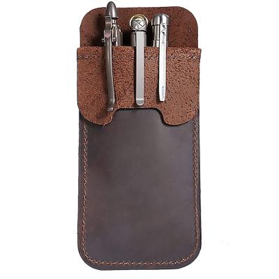 China Fashion\Pen Holder Case Vintage Genuine Leather Genuine Leather Pencil Bag Stationary Pocket Comfortable\Durable for sale