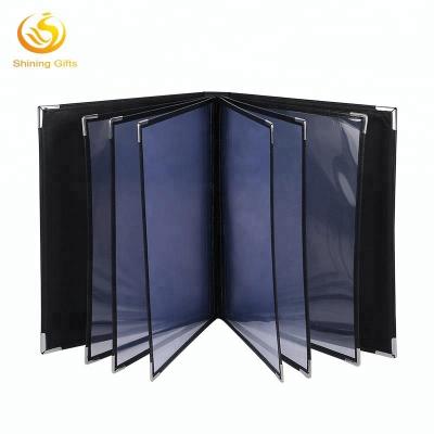 China Durable Durable Restaurant Menu Holder With 6 Panels A4 Size Restaurant Menu Cover Book for sale