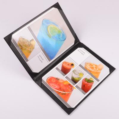 China 8.5x11 Panels 3 Inch Restaurant Menu Book Cover With 2 View Menu Holders Refillable Menu for sale