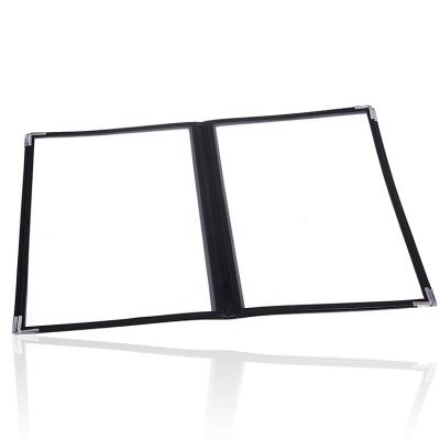 China Restaurant Menu Cover Fold Out Transparent PVC Menu Cover 4 Page 8 View Restaurant Menu Holder PVC Covers For Paper Protection for sale