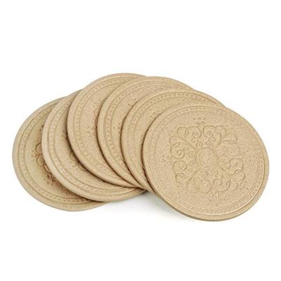 China Durable 6 Drink PU Leather Cup Coaster Set Sets In Round Shape Gold Coasters for sale