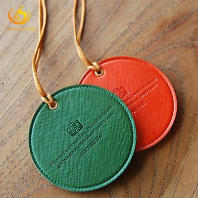 China Custom Eco-friendly Debossed Logo Luggage Tag Travel Luggage Tag Bag Round For Wholesale for sale