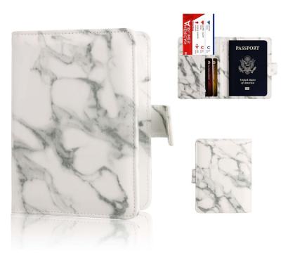 China Wholesale Durable Marble Passport Holder Customize Brand Logo PU Leather Passport Cover With Sanp for sale