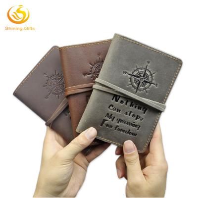 China Durable Vintage Travel Passport Holders Wholesale Genuine Leather Debossed Passport Cover for sale