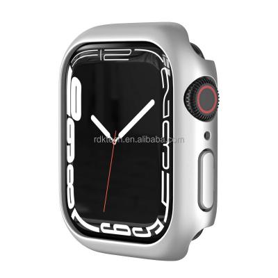 China Soft Fit For Apple Watch7 Cavity Case Shell Protective PC Frosted Spray Paint Watch Shell For iwatch 7 for sale