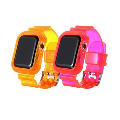 China Transparent Sport TPU Watch Strap For Iwatch Summer Breathable Watchband For Apple for sale